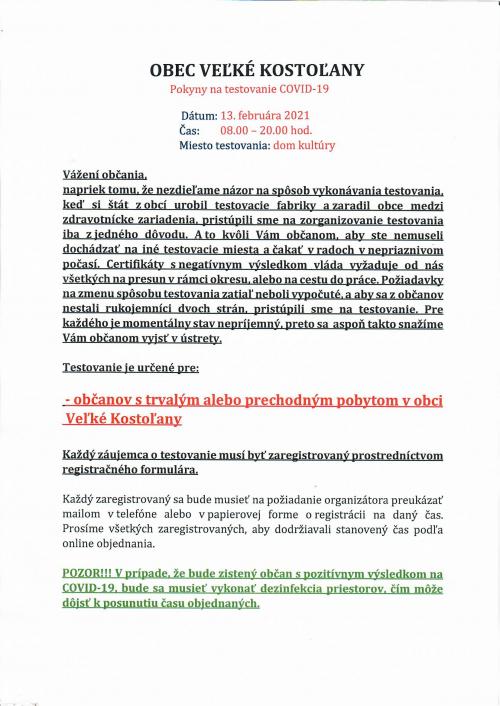 Testovanie 13.2.2021